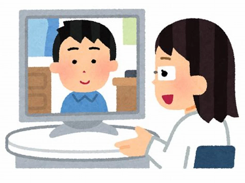 オンライン診療でED治療薬について相談する様子のイラスト
